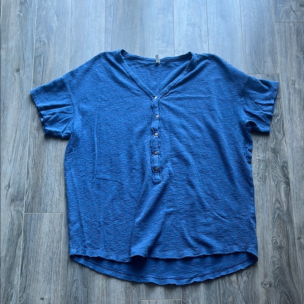 Free People 100% Cotton Blue Oversized Shirt/Dress